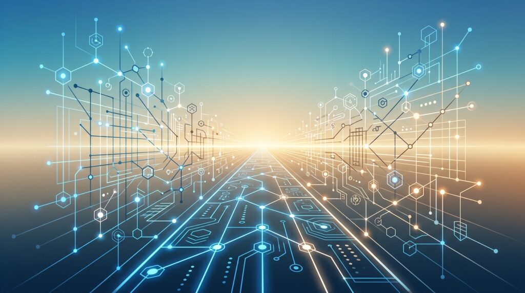 Abstract pathway representing the future trajectory of digital literacy standards and frameworks